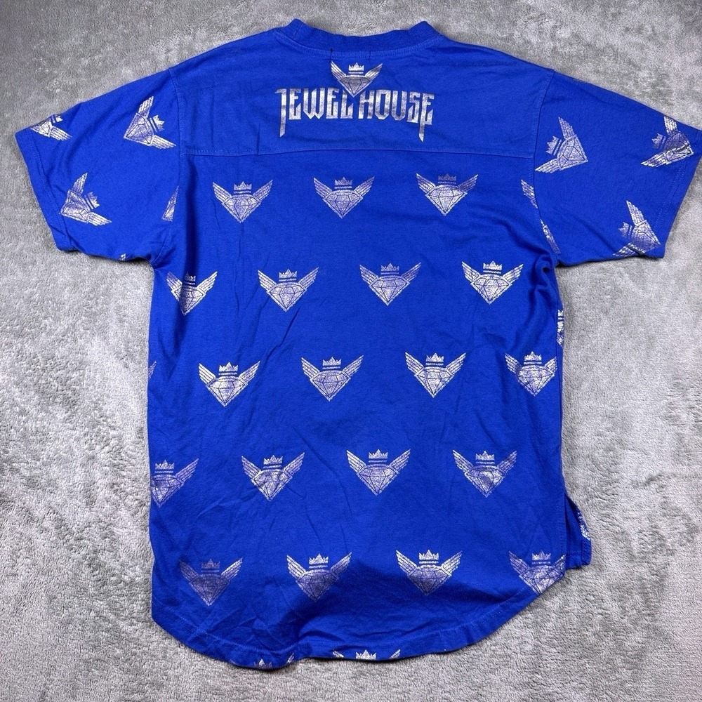 Jewel‎ House Streetwear Graphic T Shirt Mens Medium Blue All Over Print Tee